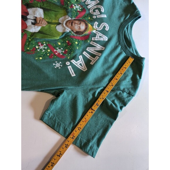 ELF OMG! SANTA! I Know Him Christmas Unisex Holiday Green T-shirt Size Large - Picture 5 of 7